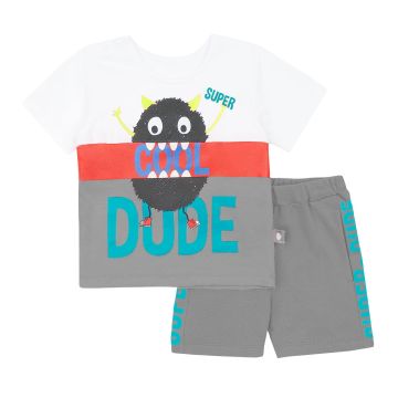 Костюм футболка і шорти на хлопчика ЛяЛя 6 - 24 міс Кулір Сірий К3КЛ011_2-159 92