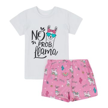 Літній костюм для дівчинки футболка і шорти ЛяЛя 6 - 17 років Стрейч-кулір Рожевий К3СК147_2-292 158