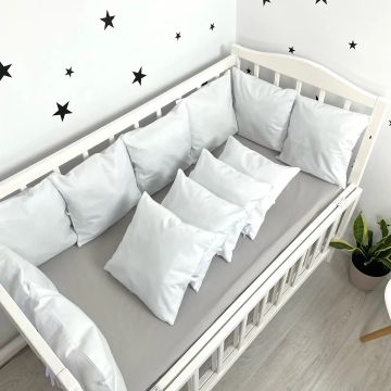 Бортики в ліжечко Oh My Kids White Ранфорс Білий 12 шт Б-001-ХП