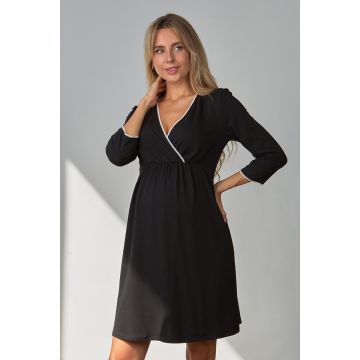 Ночнушка для вагітних і годуючих Юла Мама Alisa Чорний NW-1.5.8 L