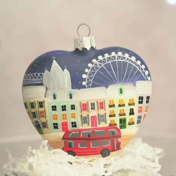 Ялинкова іграшка Santa Shop Зимові вулички Синій 12 см 4820001154559