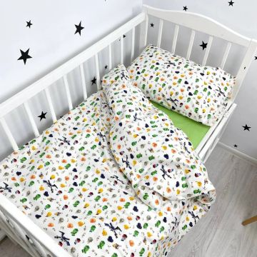 Дитяча постільна білизна Oh My Kids Minecraft Ранфорс Білий/Зелений ПБ-034-Х