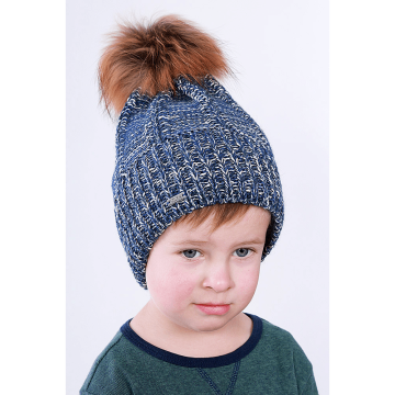 Шапка детская зимняя для мальчика Олта Синий от 5 до 8 лет 85-852017-02 52-56