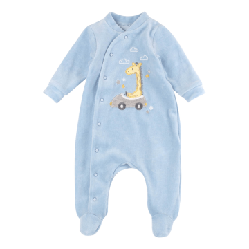 Велюровий комбінезон для новонароджених Bembi 1 - 3 міс Велюр Блакитний КБ220 62