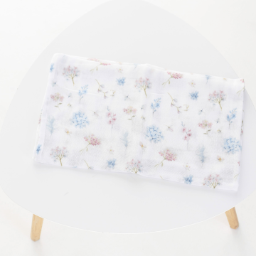 Муслиновая пеленка для детей ELA Textile&Toys Гортензии Муслин Белый/Розовый 100х80 см MD002FL