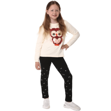 Теплые лосины на девочку Lafleur Черный 7-9 лет Л2201 134