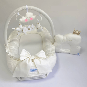 Кокон для немовлят Happy Luna BabyNest Plush Plastik bag Молочний 0237