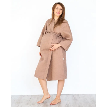 Вафельний халат для вагітних Magbaby Mary Кавовий 103367 S-m