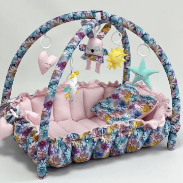 Кокон для немовлят 2в1 Happy Luna Babynest Playmate Plastik bag Рожевий/Синій 0770