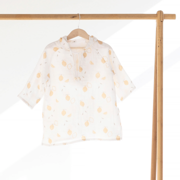 Муслиновая туника детская ELA Textile&Toys Лимоны 2 - 7 лет Муслин Белый/Желтый MT001LM 110