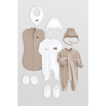 Набір одягу для немовлят Magbaby Abel 0-3 міс Коричневий/Білий 131726 56