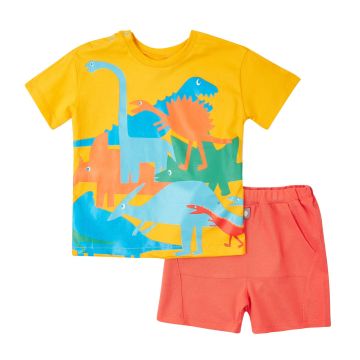 Костюм шорти і футболка для хлопчика ЛяЛя 6 - 24 міс Кулір/Лакоста Гірчичний К3КЛ014_2-307 80