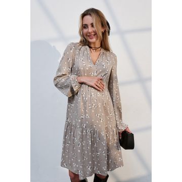 Платье для беременных и кормящих Юла Мама Alicia Бежевый DR-35.051 XL