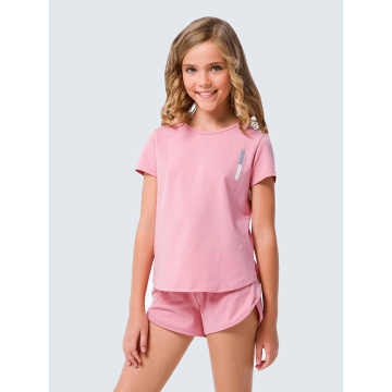 Детская футболка для девочки Smil Пудровый от 13 до 14 лет 110598 164