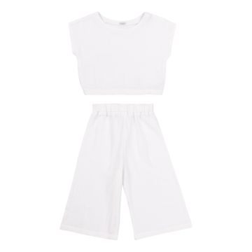 Костюм футболка та бриджі на дівчинку Bembi Summer 2024 7 - 13 років Муслін Білий КС783 152