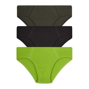 Труси дитячі на хлопчика 3 шт ЛяЛя 6 - 16 років Стрейч-кулір Чорний/Зелений/Хакі К12СК112_2-380 72