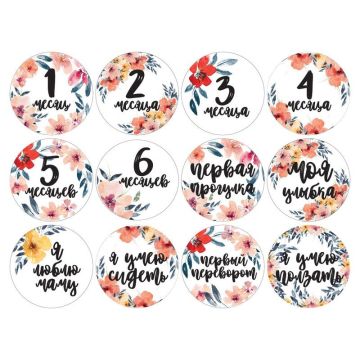 Набір наліпок для фото Memiks Квіти 0-6 місяців квіти-0-6-рус