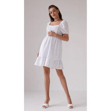 Сукня для вагітних і годуючих Dianora з вишивкою Біла 2168 1618 S