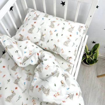 Дитяча постільна білизна Oh My Kids Зайки Фланель Бежевий ПБ-015-Ф