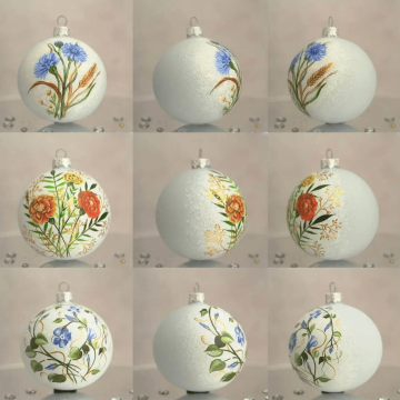 Ялинкова іграшка набір 3 шт Santa Shop Квіти України 8,5 см 4820001154375