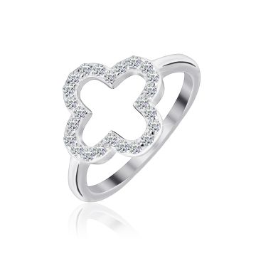 Серебряное кольцо Silvex Клевер КК2Ф/1011 18,5