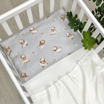 Наволочка на подушку Маленькая Соня Медвежонок в одеяле Серый/Коричневый 40х60 см 370034