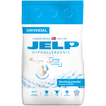 Гіпоалергенний пральний порошок універсальний JELP 3+ 2,1 кг 35 прань 98053