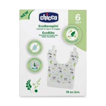 Нагрудник для дітей одноразовий Chicco Eco Bibs 36 шт 10399.00