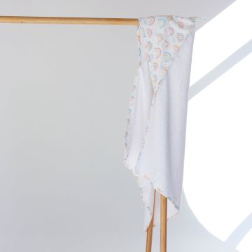 Детское полотенце уголок махровое ELA Textile&Toys Радуга Белый 100х100 см TW002WT