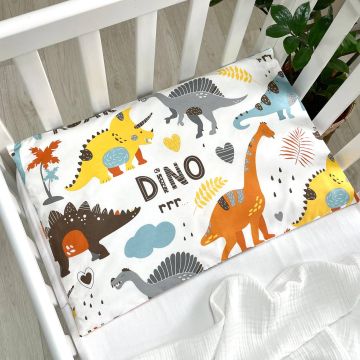 Наволочка на подушку Маленька Соня Діно Білий/Жовтий 40х60 см 370008