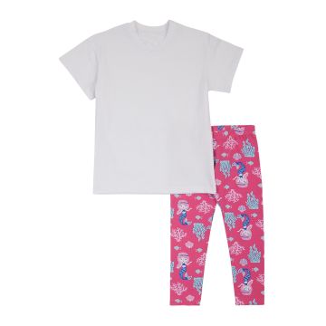 Костюм футболка и лосины на девочку ЛяЛя 1 - 6 лет Стрейч-кулир Белый/Малиновый К3СК165_2-293 86