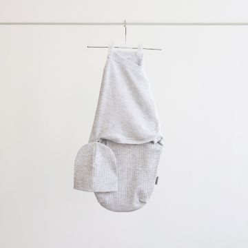 Євро пелюшка кокон на липучках і шапка для немовлят Magbaby Strip Сірий 107370 3-6 міс