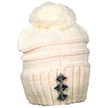 Шапка детская зимняя для девочки Олта Белый от 5 до 8 лет 54-542017 52-56