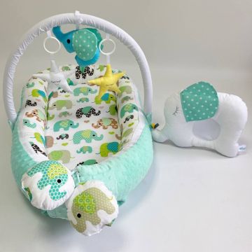 Кокон для немовлят Happy Luna BabyNest Plush Слоненя 2 М'ятний 0154