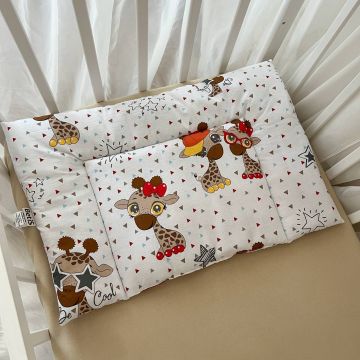 Подушка для новонароджених BetiS Веселі жирафчики Ранфорс Жовтий 40х60 см 91449477