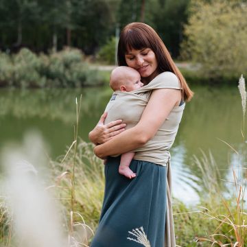 Слінг шарф трикотажний для немовлят Love & Carry Печиво 3-12 кг Бежевий LC427
