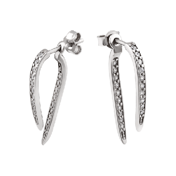 Сережки пусеты серебряные UD Kashtan с фианитами ЛК-0311р