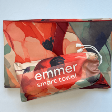 Пляжний рушник з мікрофібри Emmer 70х140 см Маки Красный/Зеленый Маки70*140