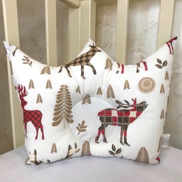 Ортопедична подушка для немовлят BetiS Оленятко Ранфорс Кавовий 25х33 см 27687075