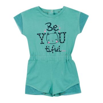 Літній комбінезон на дівчинку ЛяЛя 6 - 8 років Стрейч-кулір Зелений 8СК100_2-413 128