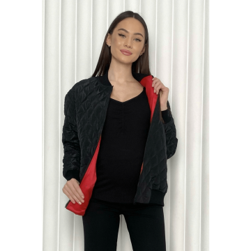 Демісезонна куртка бомбер для вагітних Dianora Плащівка Чорний 2503 1173 L