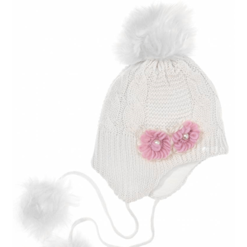 Зимняя шапка детская Tutu 2 - 8 лет Вязка Молочный 3-001052 52-56