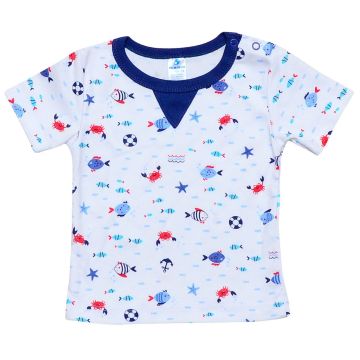 Футболка для хлопчика Minikin Море і сонце Білий з малюнком 201903 2-4 роки 104