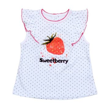 Футболка для дівчинки Minikin Полуничка Біло-чорний 201003 2-5 років 104