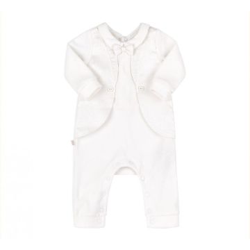 Комбинезон крестильный для мальчика Bembi Молочный Велюр 200 КБ137 56