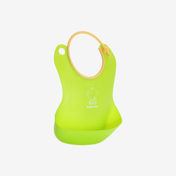 Силиконовый слюнявчик с карманом Babyhood Зеленый BH-401G