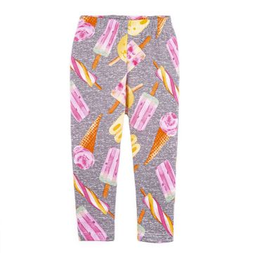 Лосини дитячі для дівчаток Мамин Дім Принт Морозиво Сірий/Розовий 2 - 7 років LEG15047 98-104