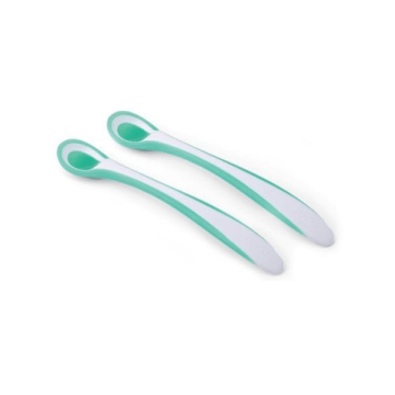 Набор ложечек с термоиндикатором Nuvita Easy Eating 6м+, 2 шт, салатовый