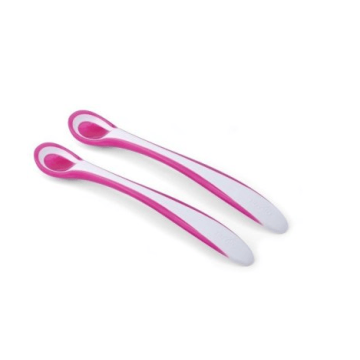 Набор ложечек с термоиндикатором Nuvita Easy Eating 6м+, 2 шт, розовый