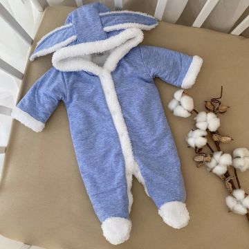 Демисезонный комбинезон BetiS Вухастик 0 - 6 мес Футер/Махра Голубой 27689725 62-40